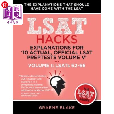 海外直订Explanations for '10 Actual, Official LSAT Preptests Volume V': Lsats 62-71 - Vo “10实际，官方LS