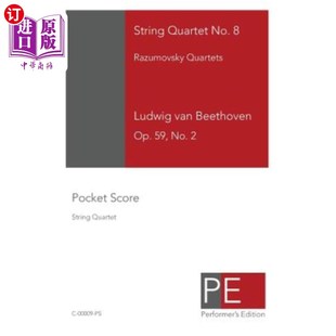 海外直订String Quartet No. 8: Pocket Score 弦乐四重奏第8号:袖珍乐谱