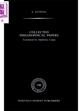 现货 列维纳斯哲学选集 英文原版 Collected Philosophical Papers 1987 Emmanuel Levinas【中商原版】