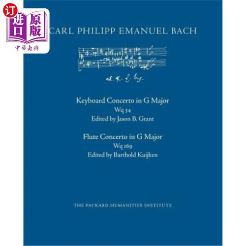 海外直订Concerto in G Major, Wq 34 大调协奏曲，第34周