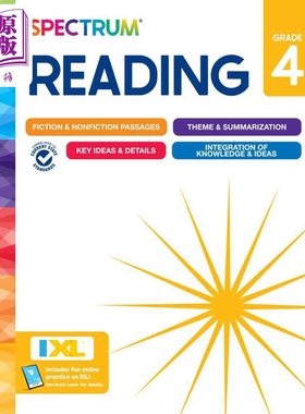 光谱练习册 阅读系列 4年级 Carson Dellosa Spectrum Reading Grade 4 美国CarsonDellosa 英文原版进口教辅【中商原版】