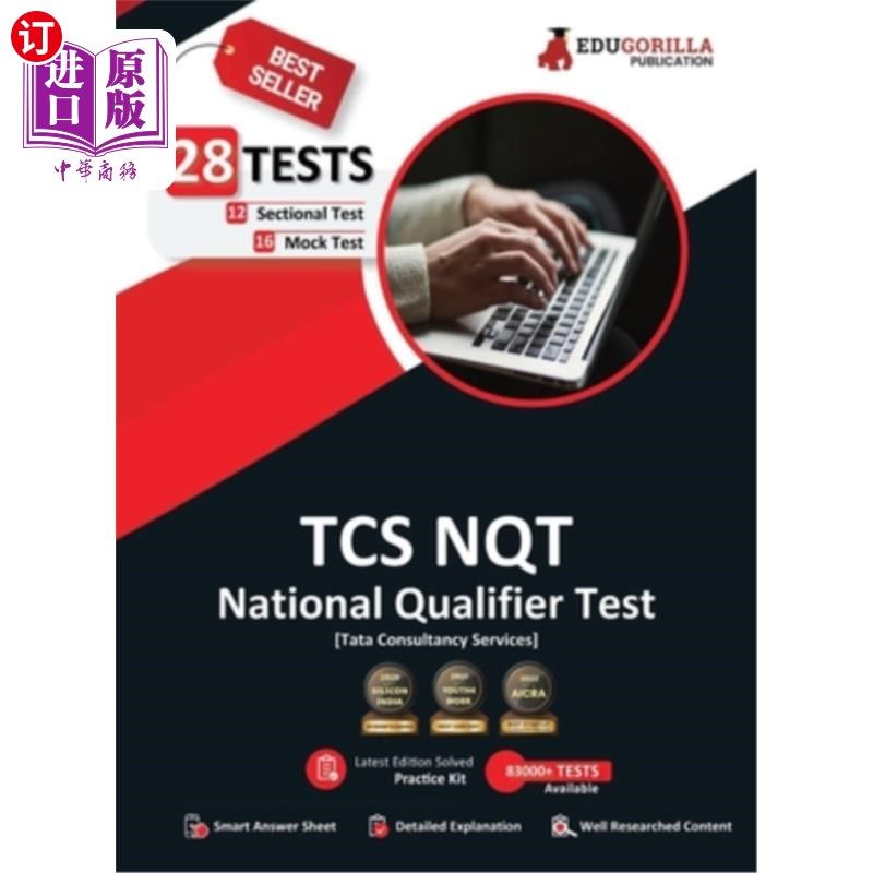 海外直订TCS NQT Book 2023: National Qualifier Test - 16 Mock Tests (Part A and B) and 12 TCS NQT Bo