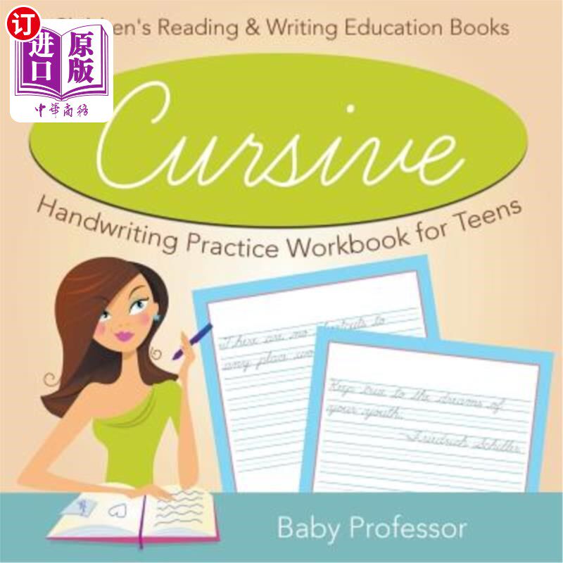 海外直订Cursive Handwriting Practice Workbook for Teens: Children's Reading & Writing Ed 青少年草书练习册：儿童读写