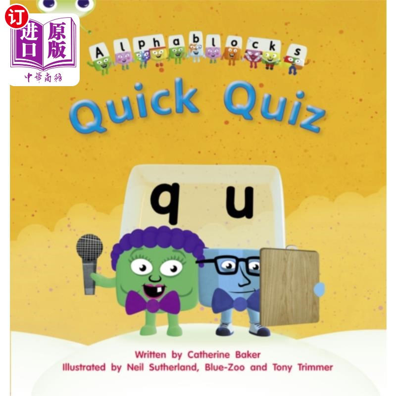海外直订Bug Club Phonics Fiction Reception Phase 3 Set 07 Alphablocks Quick Quiz 虫子俱乐部语音小说接收阶段3集07字