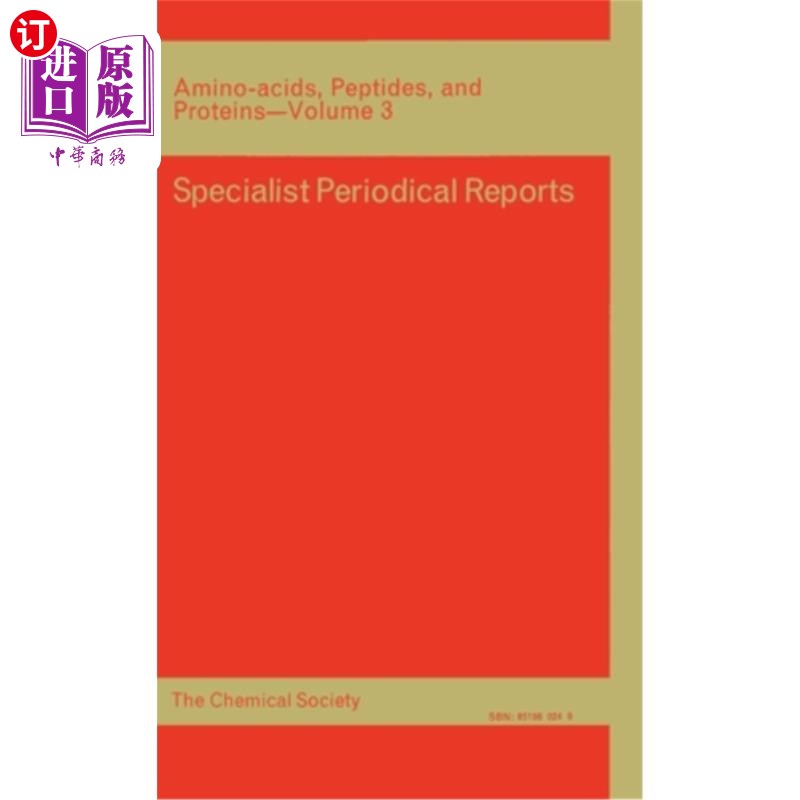 海外直订Amino Acids, Peptides and Proteins: Volume 3 氨基酸、肽和蛋白质：第3卷