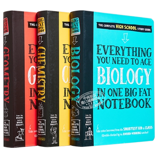 学霸笔记 化学 生物 几何 高中3本套装 Everything You Need to Ace in One Big Fat Notebook 英文原版 Matthew Brown