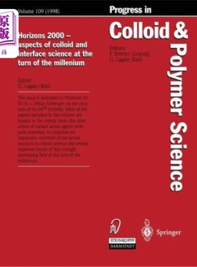 海外直订Horizons 2000 -- Aspects of Colloid and Interface Science at the Turn of the Mil 地平线2000——世纪之交的胶