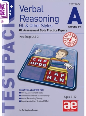 现货 11+言语推理五年级GL考试测试套装A练习试卷1-4 Verbal Reasoning Year 5-7 GL Testpack A Practice Papers1-4【中商原版】