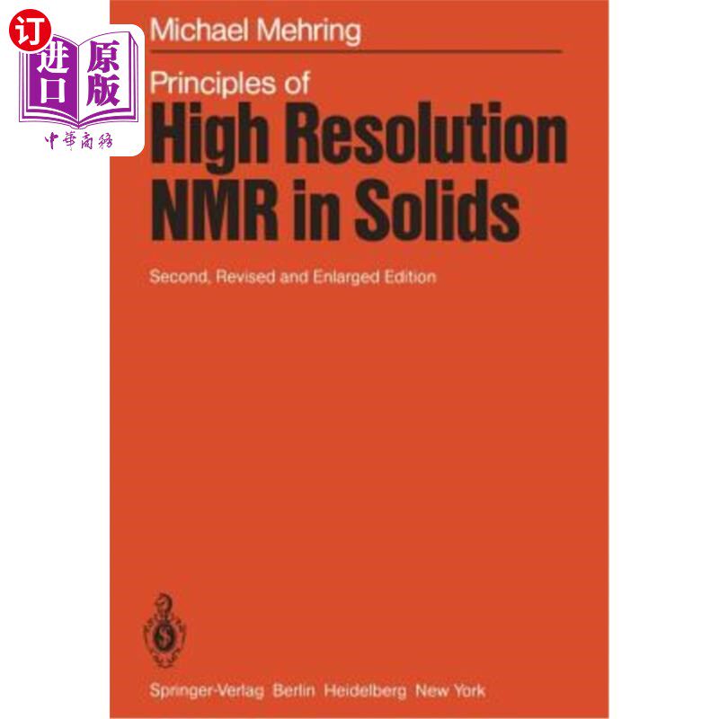 海外直订Principles of High Resolution NMR in Solids 固体高分辨核磁共振原理