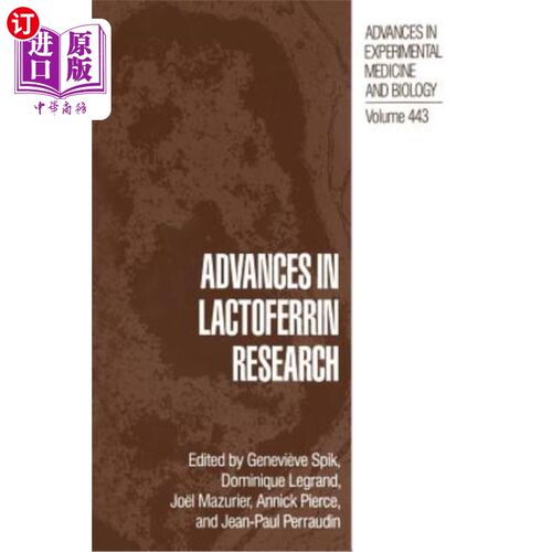 海外直订Advances in Lactoferrin Research 乳铁蛋白研究进展