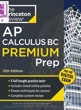 新版2026普林斯顿AP大学考试备考 微积分BC高级备考指南模拟试题 Princeton Review AP Calculus BC Premium Prep【中商原版?