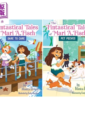 人鱼公主 共2册 Fintastical Tales of Mari A. Fisch 英文原版 儿童章节书桥梁书 黑白插图故事 进口书 6岁以上【中商原版】