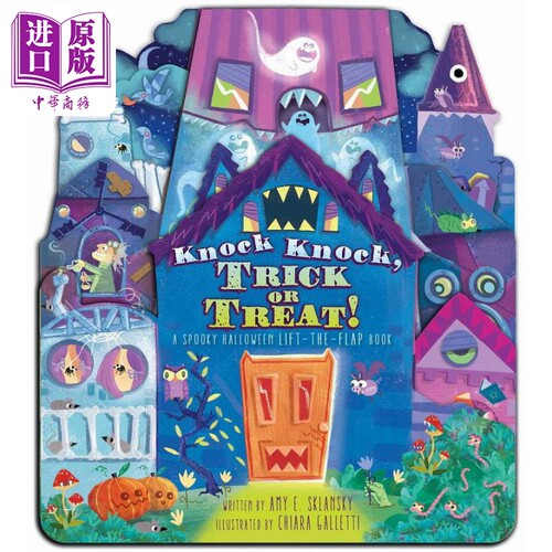 异形书 要糖还是捣蛋 Knock Knock Trick Or Treat 英文原版 儿童纸板书 亲子绘本 节庆图画书 进口童书 1-5岁【中商原版】