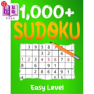 海外直订1000+ Easy Sudoku Puzzle Book: Puzzles with Solutions for Adults 1000+容易数独谜书:成人解决方案的谜题
