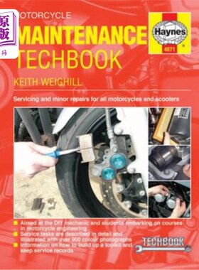 海外直订Motorcycle Maintenance Techbook: Servicing and Minor Repairs for All Motorcycles 摩托车维修技术手册:所有摩