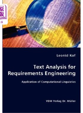 海外直订Text Analysis for Requirements Engineering- Application of Computational Linguis 需求工程文本分析-计算语言