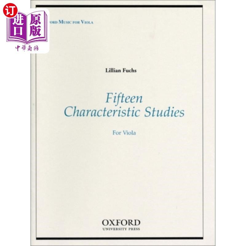 海外直订Fifteen Characteristic Studies for Viola 中提琴的十五个特征研究