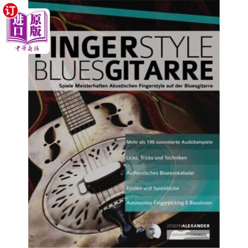 海外直订德语 Fingerstyle Bluesgitarre 指弹蓝调