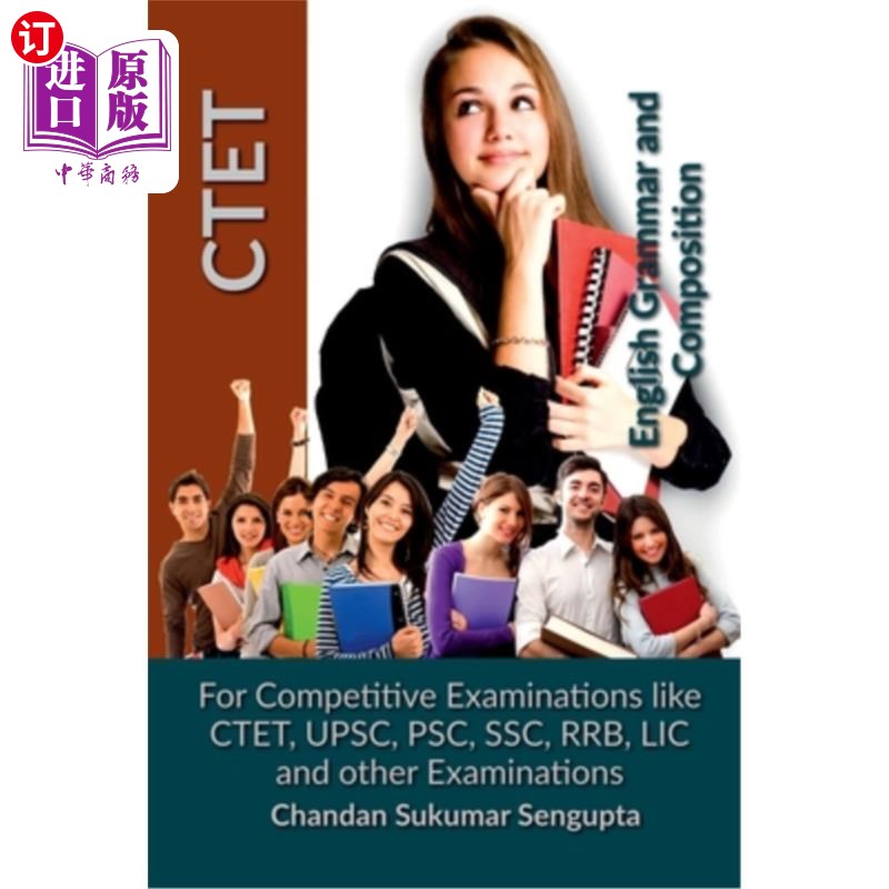海外直订CTET English Grammar and Composition: For Competitive Examinations like CTET, UP cet英语语法和写作：适用于c
