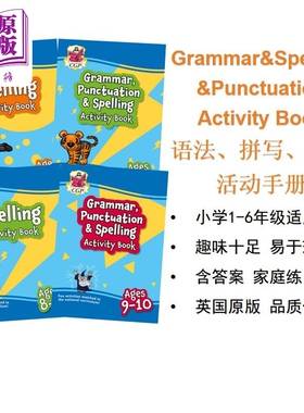 英国CGP原版 English Grammar Punctuation Spelling Ages 5-11 英语语法标点拼写 小学1-6年级活动练习册英文原版【中商原版】