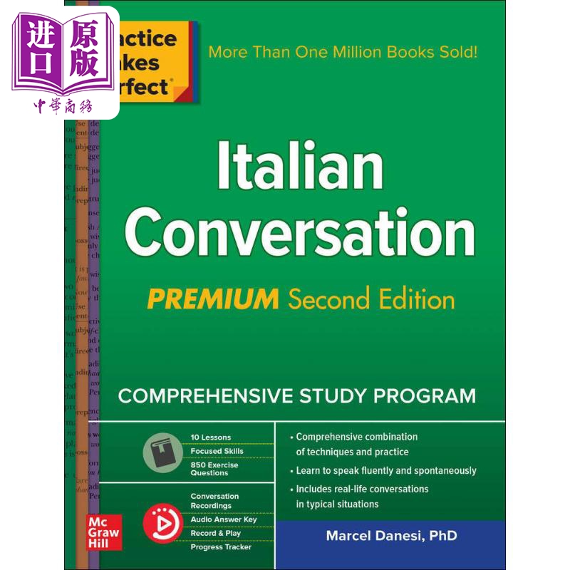 现货 Practice Makes Perfect Italian Conversation熟能生巧意大利语对话教材教辅英文原版进口图书【中商原版】-封面