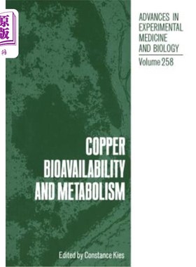 海外直订医药图书Copper Bioavailability and Metabolism 铜的生物利用度和代谢