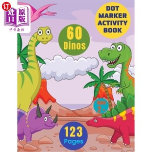 Daubers Activity Kids For 海外直订Dot Color Paint 小孩子 Large Books Dinosaurs 点颜 点标记活动书 Dot Marker