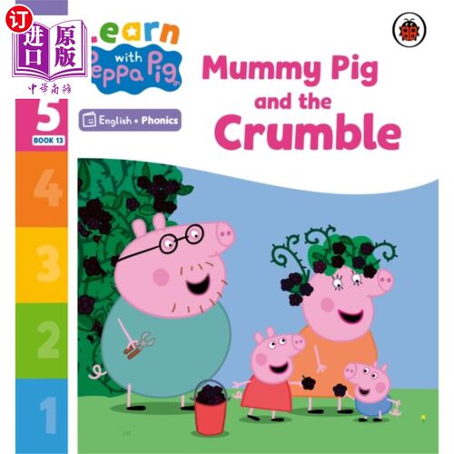 海外直订Learn with Peppa Phonics Level 5 Book 13 - Mummy... 学习《小猪佩奇》第5级第13册-木乃伊猪和面包屑(拼读读本)
