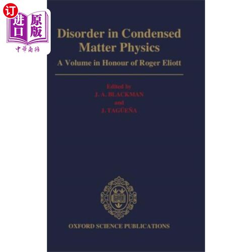 海外直订Disorder in Condensed Matter Physics 凝聚态物理中的无序