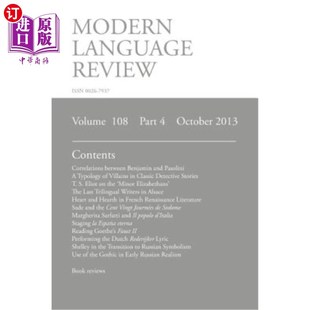 108 October 海外直订Modern 现代语言评论 Review 2013 2013年10月 Language