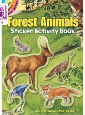 海外直订Forest Animals Sticker Activity Book [With Stickers] 森林动物贴纸活动手册[贴纸]