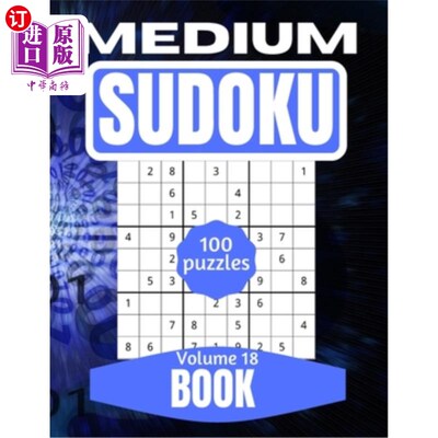 海外直订Medium Sudoku Book: Large Print Number Search Book for Adults and Seniors to Kee 中型数独书:大打印数字搜索