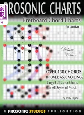 海外直订Fretboard Chord Charts for Guitar 吉他指板和弦图