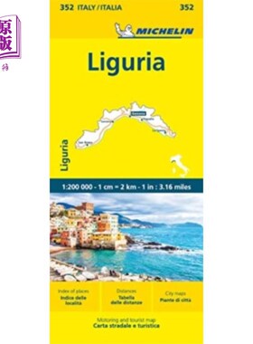 海外直订Liguria - Michelin Local Map 352 利古里亚-米其林当地地图352
