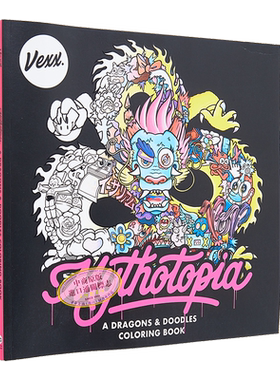 神话世界 龙与涂鸦涂色书 Mythotopia A Dragons and Doodles Coloring Book 英文原版 Vexx 生活休闲【中商原版】