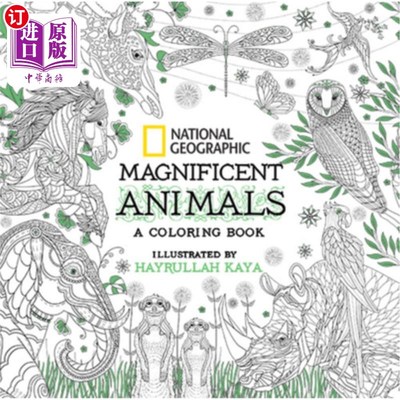 海外直订National Geographic Magnificent Animals: A Coloring Book 国家地理杂志《华丽动物:涂色书》