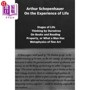 Life Schopenhauer Selection the 阿瑟·叔本华 and 论生活 Experience Note 海外直订Arthur 经验 Editor