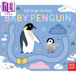 亲子游戏玩具书 回家吧 Let 预售 Home 幼儿纸板书绘本 进口童书 英文原版 企鹅宝宝 Penguin Baby 中商原版 滑块轨道书