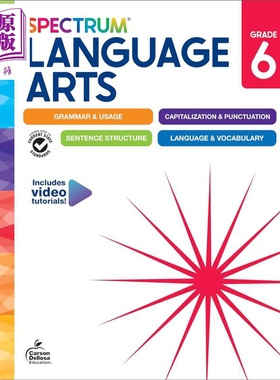 美国新课标教辅 光谱练习册 语言艺术 6年级 Spectrum Language Arts Workbook Grade 6 英文原版 Carson Dellosa【中商原版?