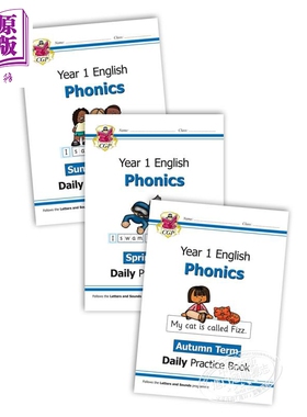 英国CGP原版 New KS1 Year 1 Phonics Daily Practice Book 每日英语自然拼读练习套装 1年级 趣味英语拼读 5-6岁 【中商原版