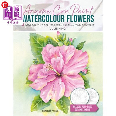 海外直订Anyone Can Paint Watercolour Flowers 任何人都可以画水彩花