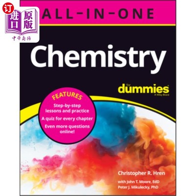 海外直订Chemistry All-In-One for Dummies (+ Chapter Quizzes Online) 化学一体化傻瓜(+在线小测验)