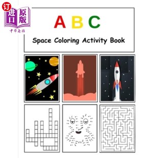 Activity Book ABC空间填色活动书 Space 字母填色 Coloring Writing 海外直订ABC Alphabet