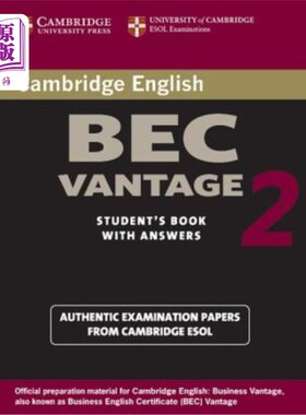 海外直订Cambridge Bec Vantage 2 Student's Book with Answers: Examination Papers from Uni 剑桥BEC Vant