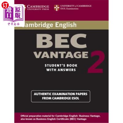 海外直订Cambridge Bec Vantage 2 Student's Book with Answers: Examination Papers from Uni 剑桥BEC Vant