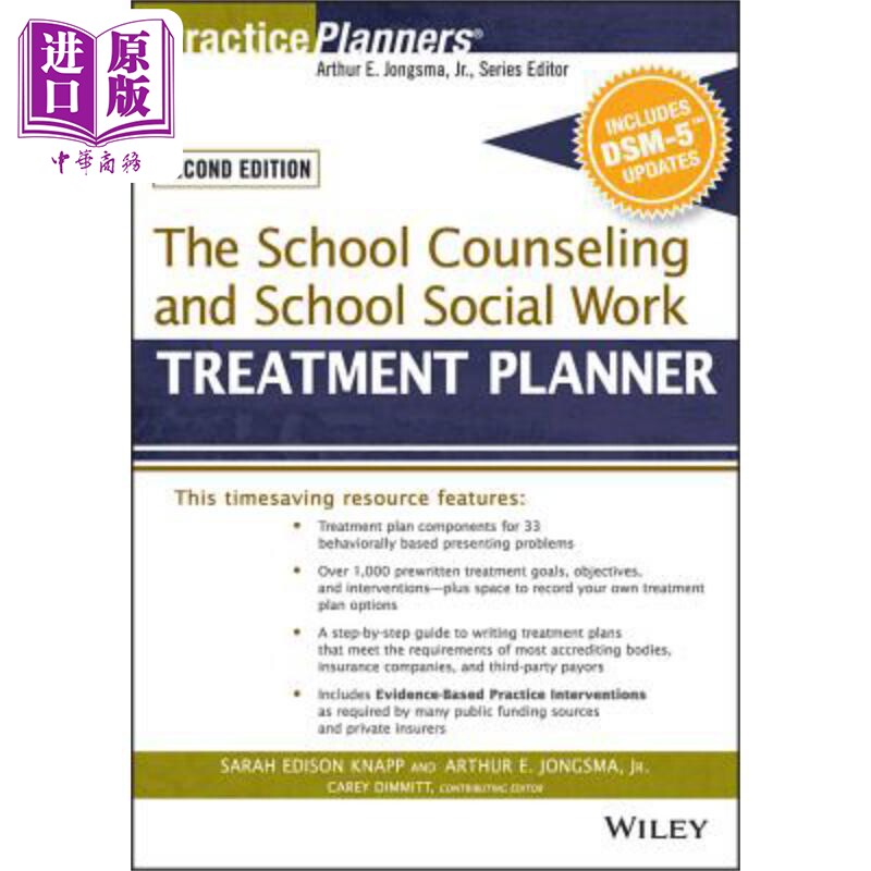 现货 The School Counseling And School Social Work Treatment Planner, With Dsm Sarah Edison Knapp