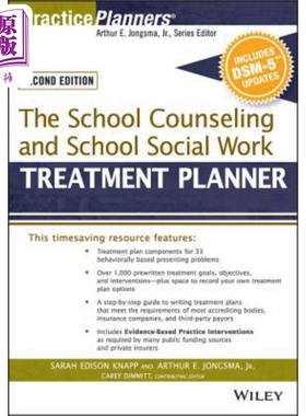 现货 The School Counseling And School Social Work Treatment Planner, With Dsm Sarah Edison Knapp