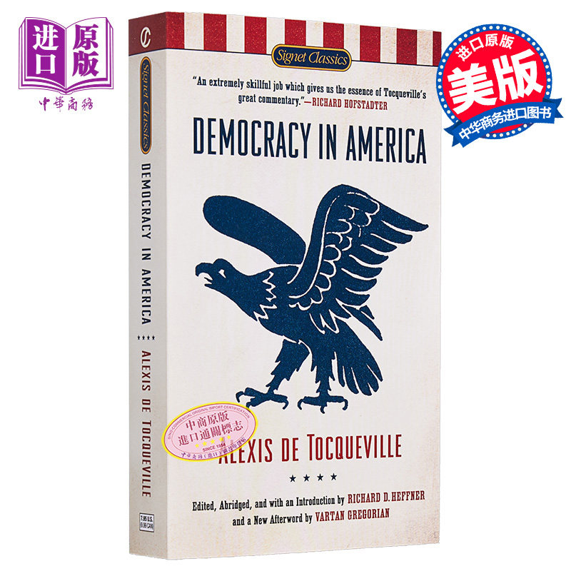 【中商原版】论美国的民主/民主在美国英文原版经典名著Democracy in America