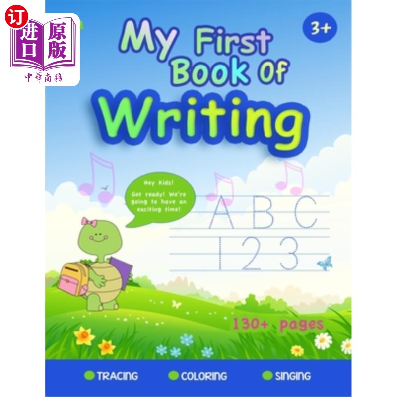 海外直订Write, Color and Sing: My First Book Of Writing: Handwriting practice and tracin 写、涂颜色和唱歌：我的第一