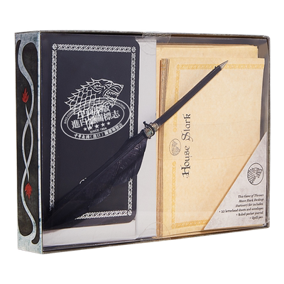 现货 【中商原版】冰与火之歌豪华文具套装：史塔克家族 英文原版 Game of Thrones: House Stark：Desktop Stationery Set (with